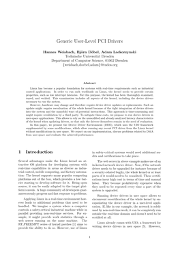 Generic User-Level PCI Drivers