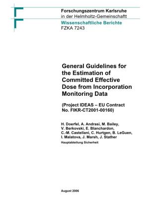 General Guidelines for the Estimation of Committed Effective Dose from Incorporation Monitoring Data