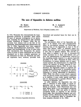 The Uses of Biguanides in Diabetesmellitus