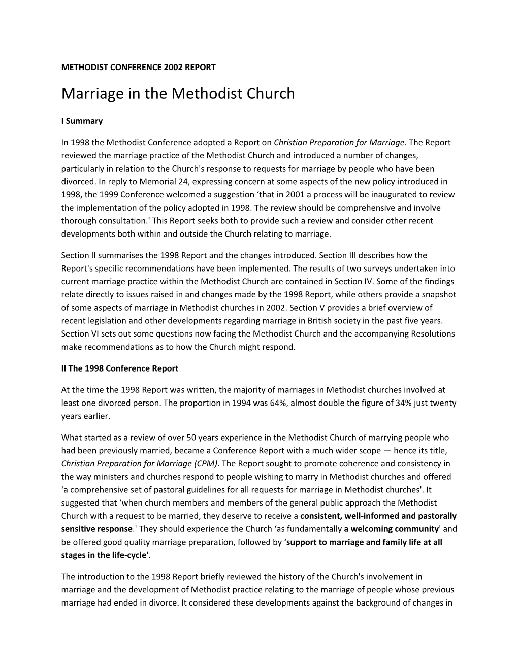 Marriage in the Methodist Church