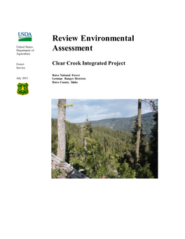 Review Environmental Assessment for Clear Creek Integrated Project