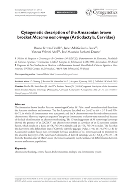 Cytogenetic Description of the Amazonian Brown Brocket Mazama Nemorivaga (Artiodactyla, Cervidae)