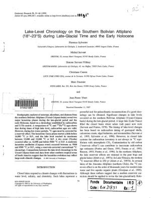 Lake-Level Chronology on the Southern Bolivian Altiplano
