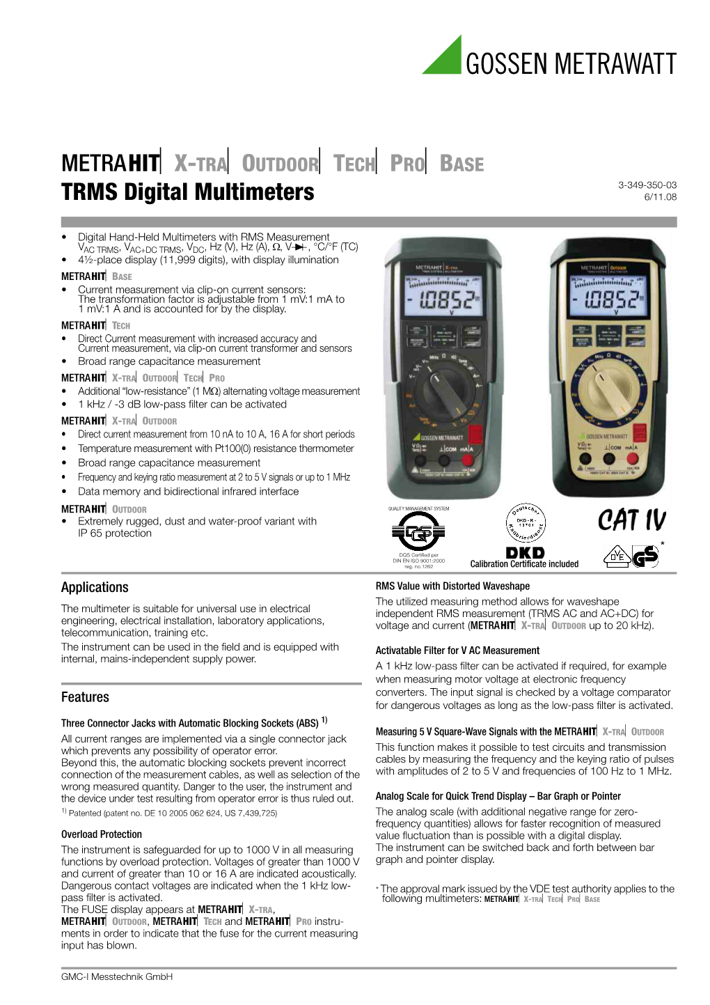 TRMS Digital Multimeters 6/11.08