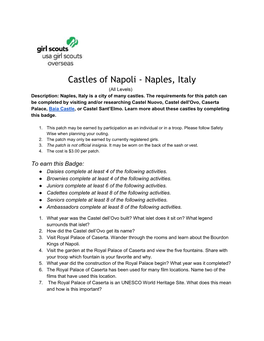 Castles of Napoli - Naples, Italy (All Levels) Description: Naples, Italy Is a City of Many Castles