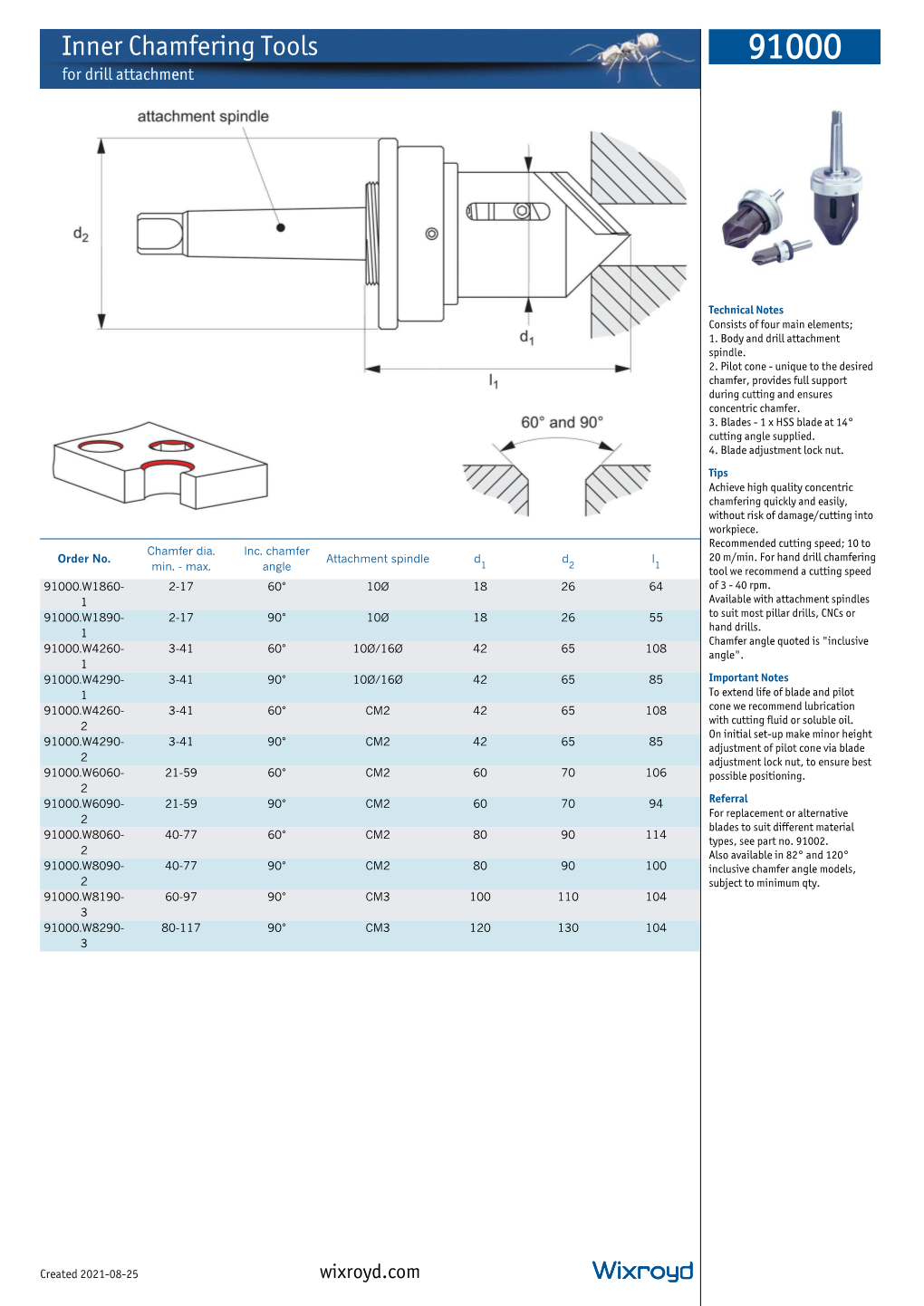 91000 Inner Chamfering Tools