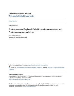 Shakespeare and Boyhood: Early Modern Representations and Contemporary Appropriations