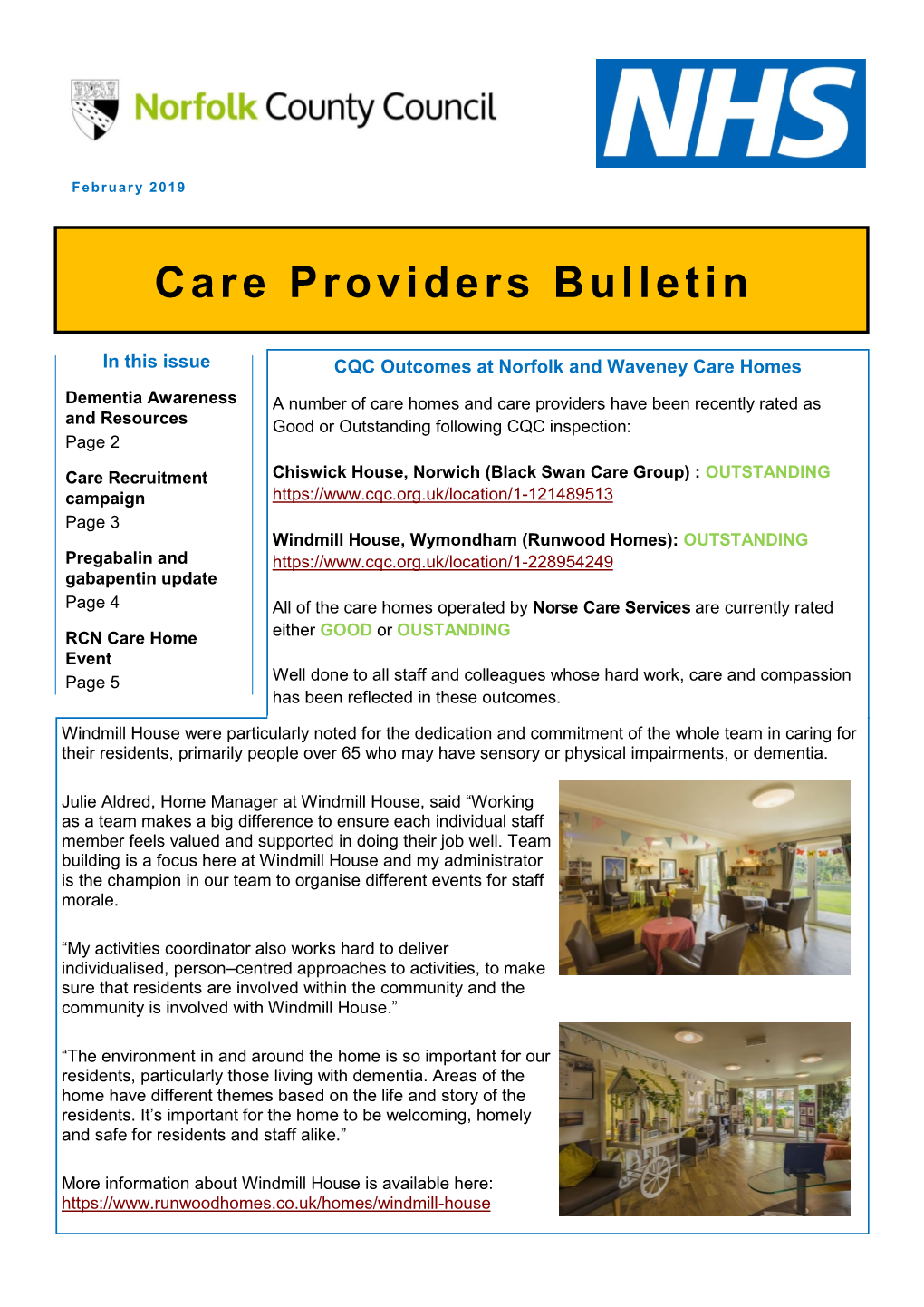 Care Providers Bulletin