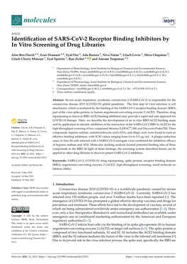 Identification of SARS-Cov-2 Receptor Binding Inhibitors by in Vitro Screening of Drug Libraries