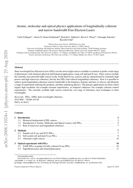 Atomic, Molecular and Optical Physics Applications of Longitudinally Coherent and Narrow Bandwidth Free-Electron Lasers
