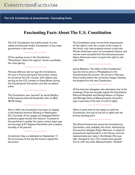 Fascinating Facts About the U.S. Constitution