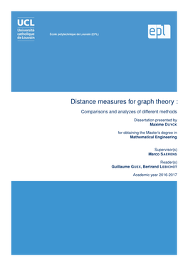 "Distance Measures for Graph Theory"