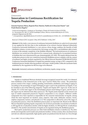 Innovation in Continuous Rectification for Tequila Production