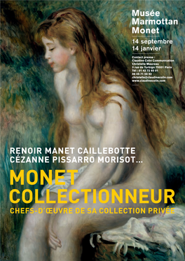 Monet Monet Collectionneur – Chefs-D’Œuvre De Sa Collection Privée Dossier De Presse 1 I AVANT-PROPOS