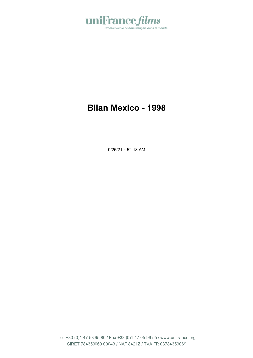 Bilan Mexico - 1998