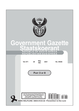 Government Gazette Staatskoerant REPUBLIC of SOUTH AFRICA REPUBLIEK VAN SUID AFRIKA