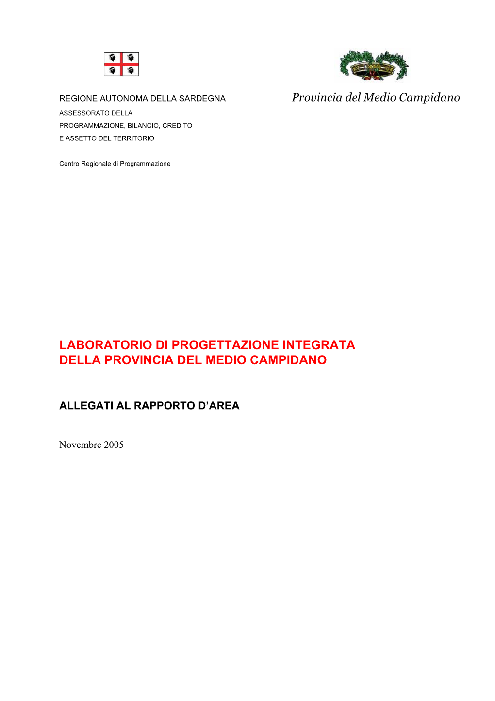 Allegati Al Rapporto D'area Medio Campidano