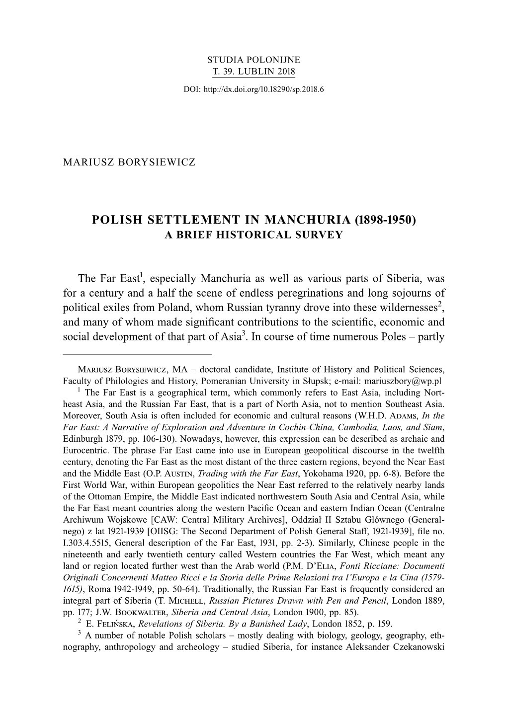 polish-settlement-in-manchuria-1898-1950-a-brief-historical-survey