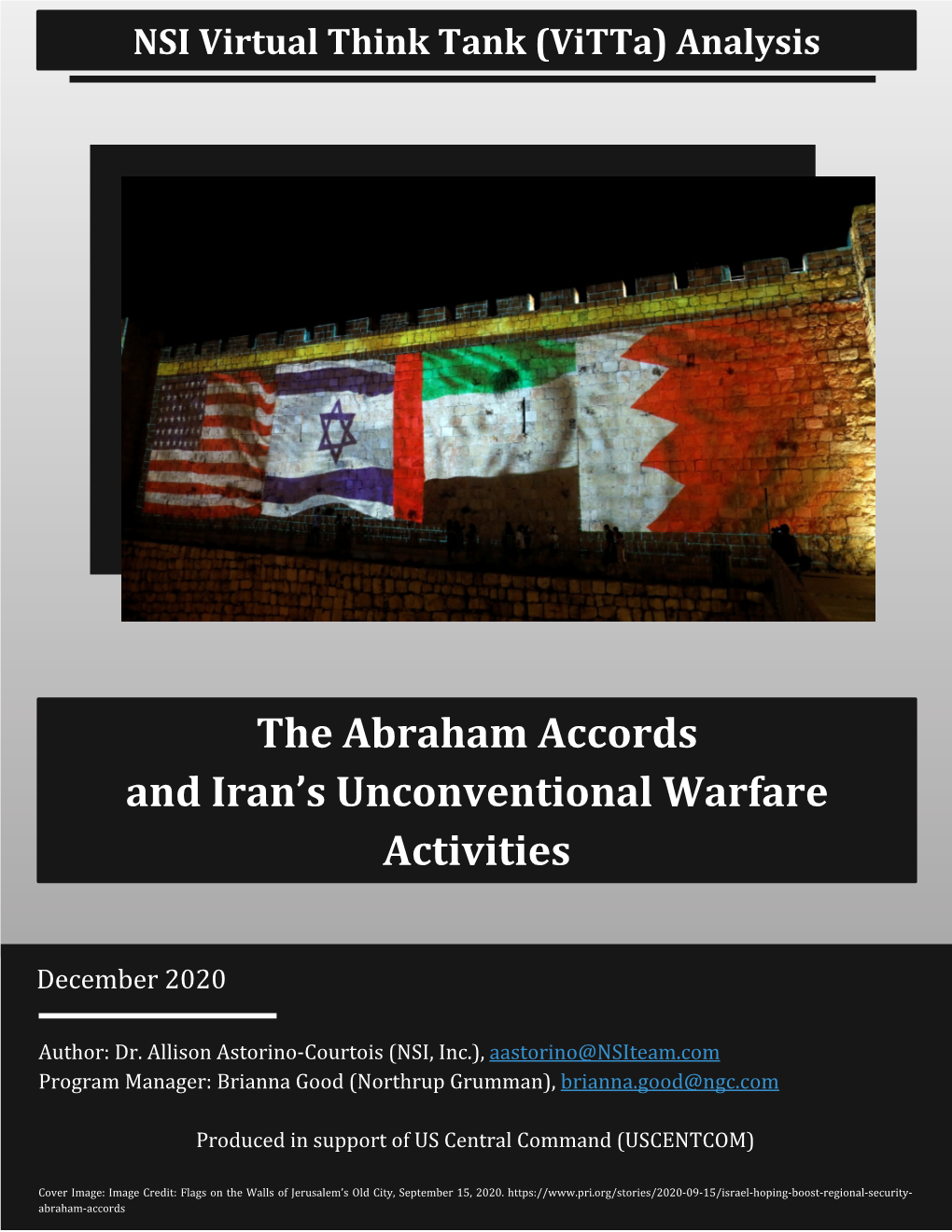 The Abraham Accords and Iran's Unconventional Warfare Activities