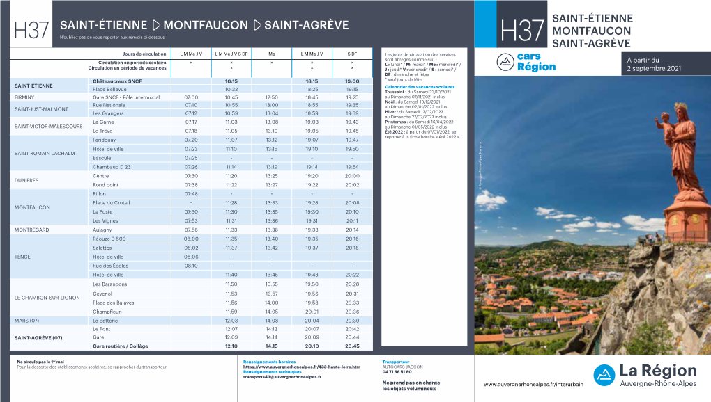 H37 Saint-Étienne Montfaucon Saint-Agrève