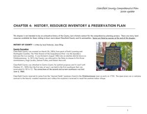 History, Resource Invent & Preservation Plan