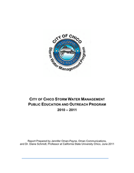 City of Chico Storm Water Management Public Education and Outreach Program 2010 – 2011