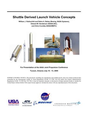 Shuttle Derived Launch Vehicle Concepts
