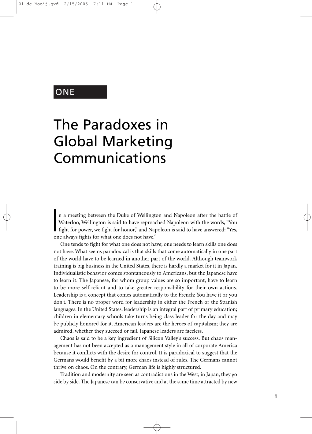 The Paradoxes in Global Marketing Communications