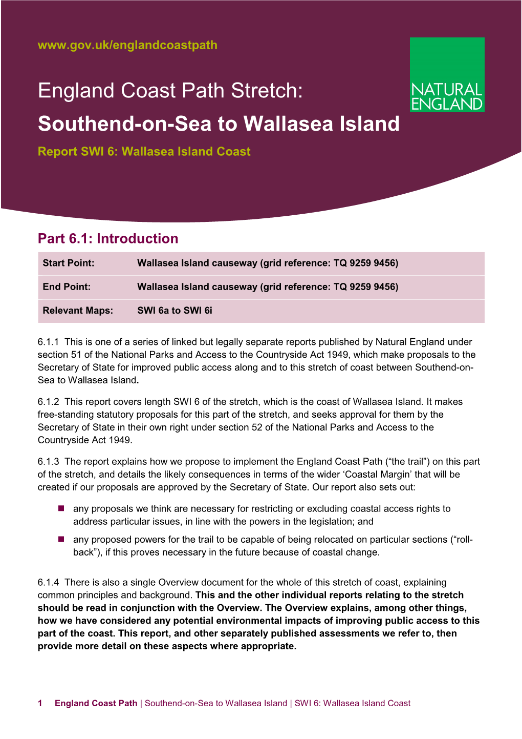 Southend-On-Sea to Wallasea Island Report SWI 6: Wallasea Island Coast