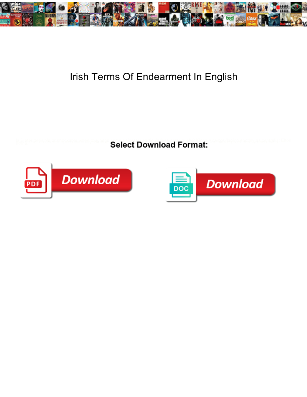 Irish Terms of Endearment in English