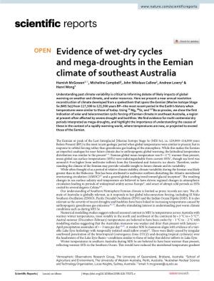 Evidence of Wet-Dry Cycles and Mega-Droughts in the Eemian