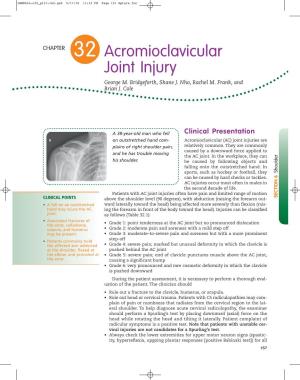 32 Acromioclavicular Joint Injury George M