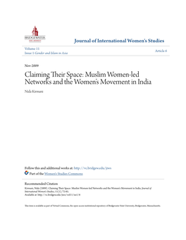 Muslim Women-Led Networks and the Women's Movement in India