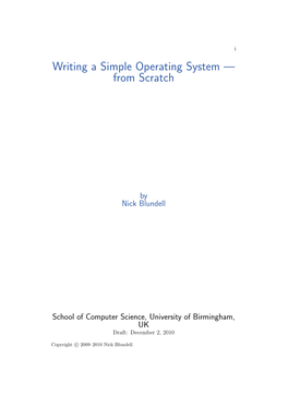 Writing a Simple Operating System — from Scratch