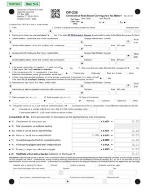 OP-236 Hartford CT 06102-5035 Connecticut Real Estate Conveyance Tax Return (Rev