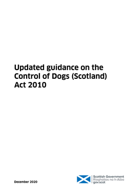 Updated Guidance on the Control of Dogs (Scotland) Act 2010