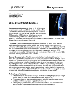 SES's O3b Mpower Satellites