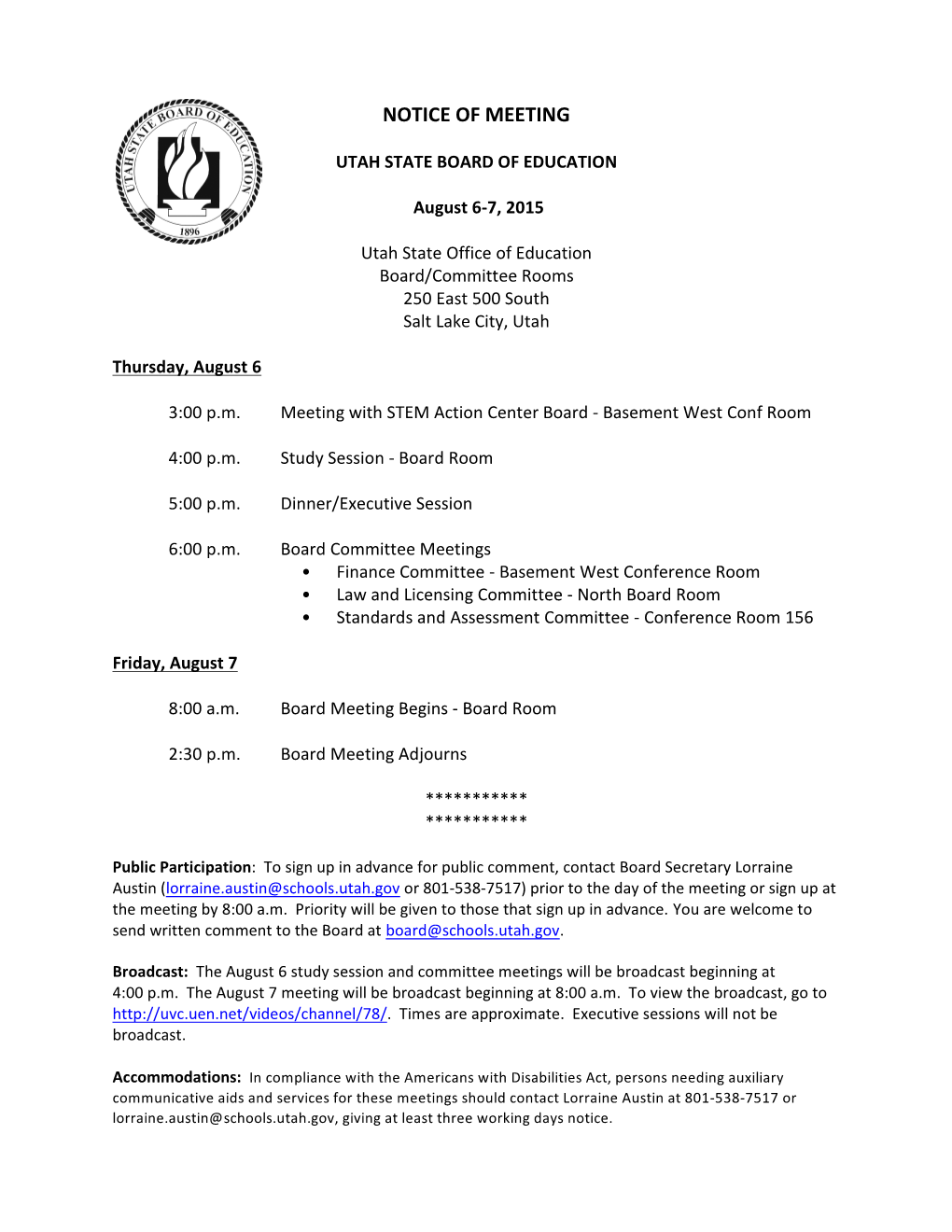 Notice of Meeting