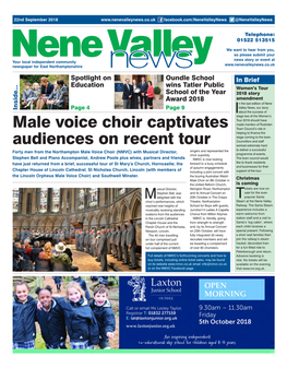 Male Voice Choir Captivates Audiences on Recent Tour