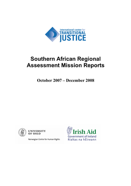Southern African Regional Assessment Mission Reports