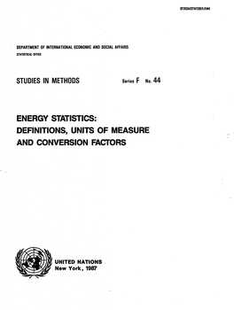 Definitions, Units of Measure and Conversion Factors