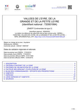 VALLEES DE L'eyre, DE LA GRANDE ET DE LA PETITE LEYRE (Identifiant National : 720001994)