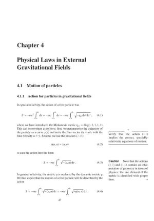 Chapter 4 Physical Laws in External Gravitational