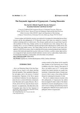 The Enzymatic Approach of Zygomycosis - Causing Mucorales