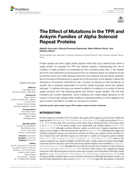 The Effect of Mutations in the TPR and Ankyrin Families of Alpha Solenoid Repeat Proteins