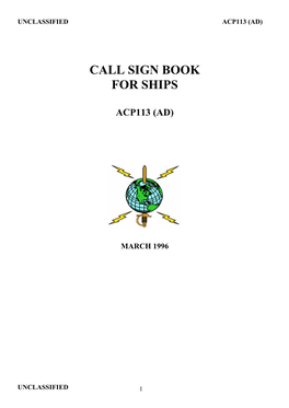 Call Sign Book for Ships