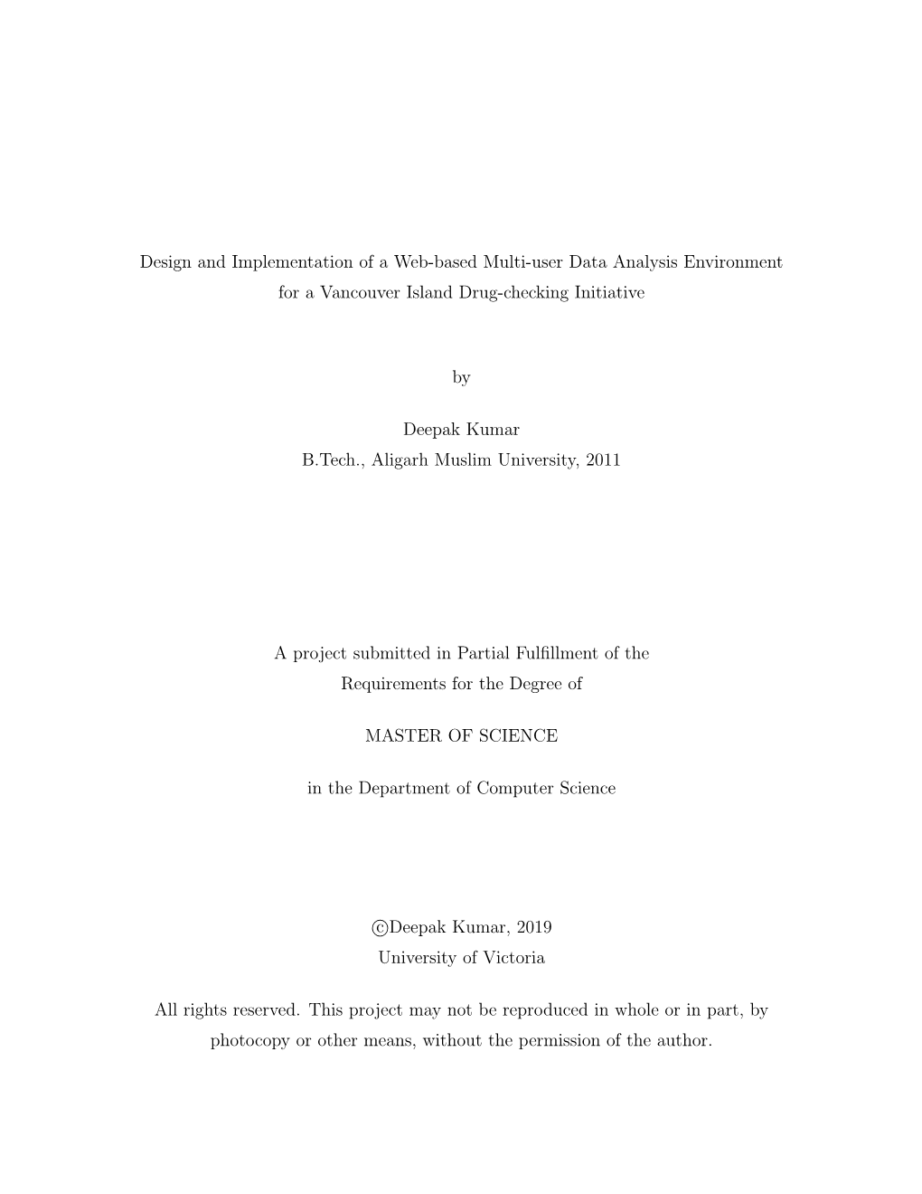 Design and Implementation of a Web-Based Multi-User Data Analysis Environment for a Vancouver Island Drug-Checking Initiative