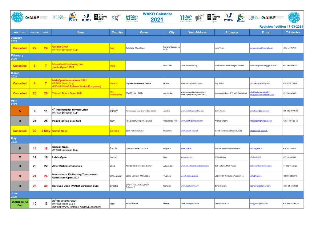 WAKO Calendar 2021 Update 17.03.2021.Xlsx