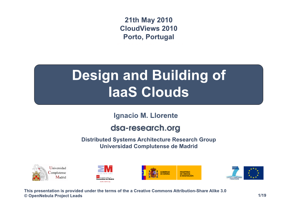 Design and Building of Iaas Clouds