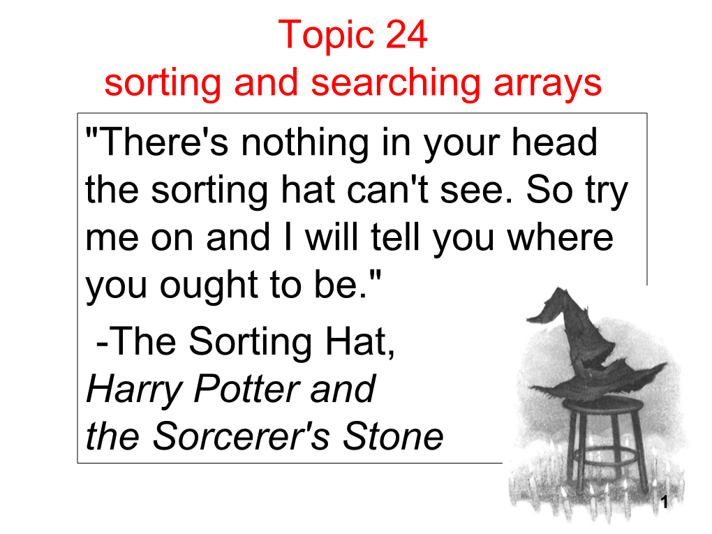 Topic 24 Sorting and Searching Arrays 